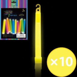 Glow In The Dark |  10 Pack Yellow Coloured Glow Light Stick On String – 15Cm Glow In The Dark Glow In The Dark