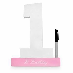 Milestone Birthday |  1 Pink Signature Block Birthday Party Supplies Milestone Birthday