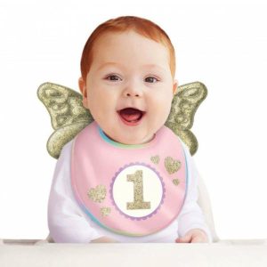 Milestone Birthday |  1St Birthday Bib With Wings – 22Cm X 23.5Cm Birthday Party Supplies Milestone Birthday