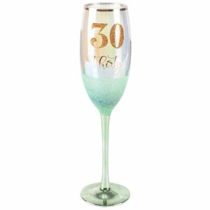 Milestone Birthday |  30 Green Glitterati Champagne Glass – 150Ml Birthday Party Supplies Milestone Birthday