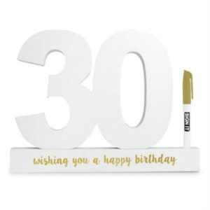 Milestone Birthday |  30 White Signature Block Birthday Party Supplies Milestone Birthday