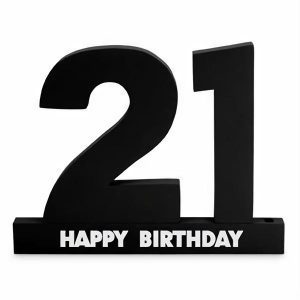 Milestone Birthday |  Black 21St Signature Block With Silver Text Birthday Party Supplies Black