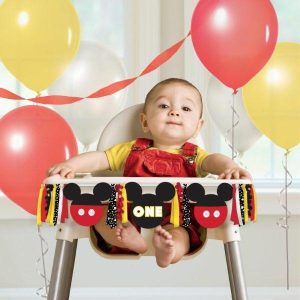 Milestone Birthday |  Deluxe Mickey Mouse Forever One High Chair Decoration – 96Cm Birthday Party Supplies Milestone Birthday