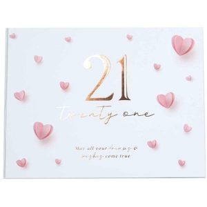 Milestone Birthday |  Love Heart 21St Guest Book Birthday Party Supplies Milestone Birthday