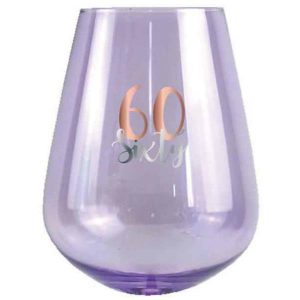 Milestone Birthday |  Purple 60Th Decal Stemless Glass – 600Ml Birthday Party Supplies Milestone Birthday