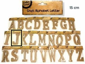 Numbers & Letters |  Natural Craft Letter J – 15Cm Numbers & Letters Brown