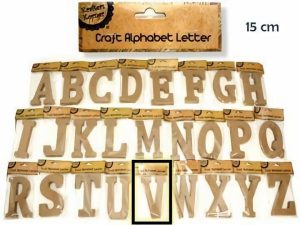 Numbers & Letters |  Natural Craft Letter V – 15Cm Numbers & Letters Brown