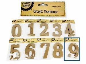 Numbers & Letters |  Natural Craft Number 9 – 15Cm Numbers & Letters Brown