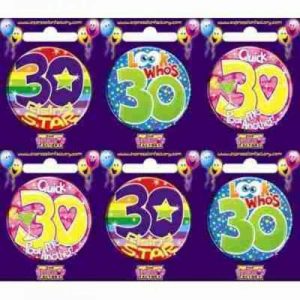 Party Badges |  Age #30 Badges – 55Mm Birthday Party Supplies Party Badges