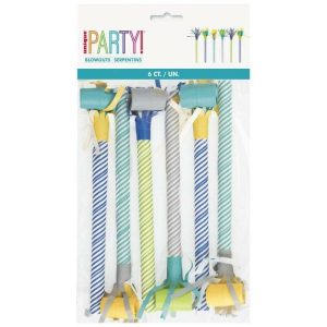 Party Blowouts |  6 Pack Bold Fringed Stripes Blowouts Party Blowouts Party Blowouts