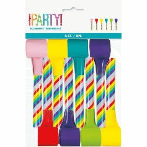 Party Blowouts |  8 Pack Candy Striped Blowouts Party Blowouts Party Blowouts