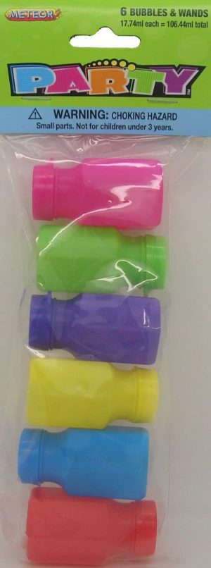 Party Bubbles |  3 Pack Assorted Colours Bubble & Wand Tubes Party Bubbles Assorted