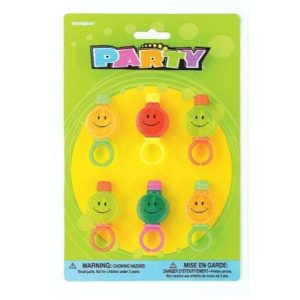 Party Bubbles |  6 Pack Bubble Smile Rings Favor Party Bubbles Party Bubbles