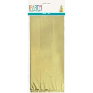 Party Cello Bags |  10 Pack Metallic Gold Cello Bags – 12.5Cm X 28Cm Catering Supplies Gold