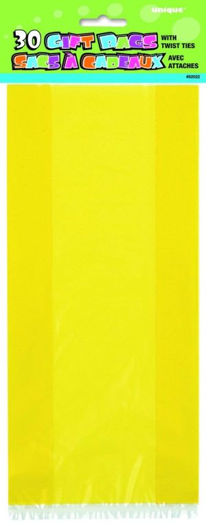 Party Cello Bags |  30 Pack Yellow Cello Bags – 12.5Cm W X 28Cm H Catering Supplies Party Cello Bags