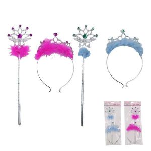 Party Crowns & Tiaras |  2 Pack Princess Tiara & Wand Kit Party Crowns & Tiaras Party Crowns & Tiaras