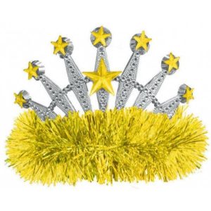 Party Crowns & Tiaras |  Yellow Gold Tinsel Tiara Party Crowns & Tiaras Party Crowns & Tiaras