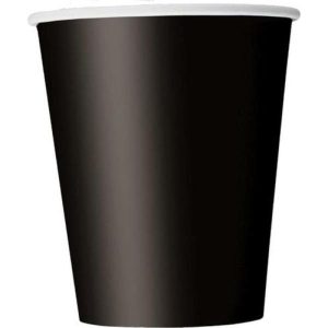 Party Cups |  14 Pack Midnight Black Paper Cups – 270Ml Party Cups Black