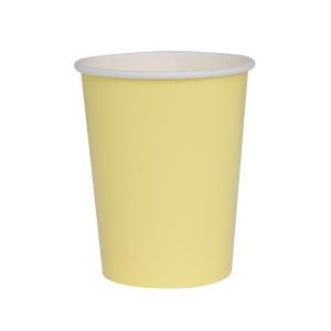 Party Cups |  20 Pack Pastel Yellow Paper Cup – 260Ml Party Cups Party Cups