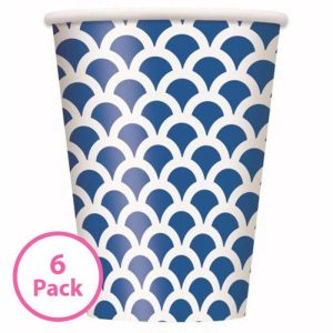 Party Cups |  6 Pack Royal Blue Scallop Paper Cups – 355Ml Party Cups Party Cups