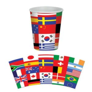 Party Cups |  8 Pack Beistle International Flags Paper Cups – 266Ml Party Cups Party Cups