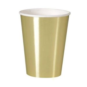 Party Cups |  8 Pack Gold Foil Paper Cups – 355Ml Party Cups Gold