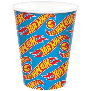 Party Cups |  8 Pack Hot Wheels Paper Cups – 266Ml Party Cups Party Cups