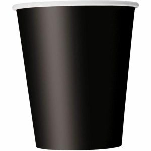 Party Cups |  8 Pack Midnight Black Paper Cups – 270Ml Party Cups Party Cups