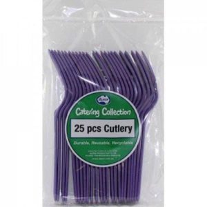 Party Cutlery |  25 Pack Purple Reusable Forks – 18Cm Party Cutlery Party Cutlery