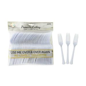 Party Cutlery |  50 Pack Premium Reusable Party Forks Party Cutlery Party Cutlery