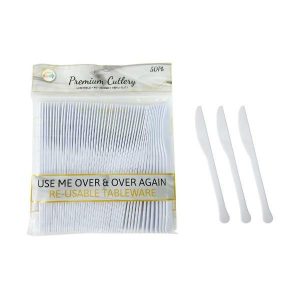 Party Cutlery |  50 Pack Premium Reusable Party Knives Party Cutlery Party Cutlery