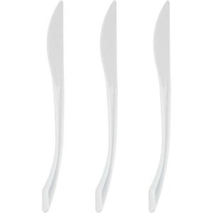 Party Cutlery |  50 Pack White Reusable Flared Knives Party Tableware Party Cutlery