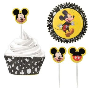 Party Drink Accessories |  24 Pack Micky Mouse Forever Cupcake Cases & Picks – 5Cm X 7Cm Party Drink Accessories Party Drink Accessories