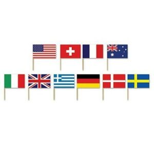 Party Drink Accessories |  50 Pack Beistle International Flag Picks – 6Cm Party Drink Accessories Party Drink Accessories