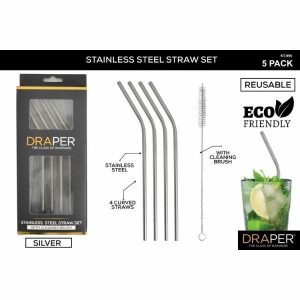 Party Drinking Straws |  5 Pack Stainless Steel Cocktail Straw Set Party Drinking Straws Party Drinking Straws