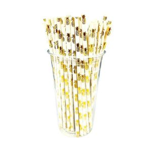 Party Drinking Straws |  50 Pack Gold Pineapple Foil Straws Party Drinking Straws Party Drinking Straws