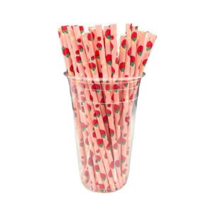 Party Drinking Straws |  50 Pack Pink Strawberry Straws Party Drinking Straws Party Drinking Straws