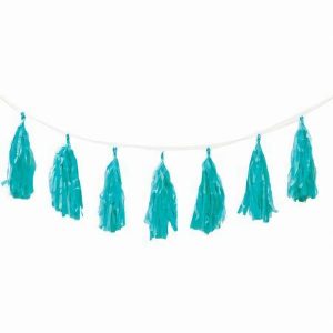 Party Garlands |  12 Piece Classic Turquoise Tassel Garland – 3M Party Decorations Party Garlands