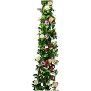 Party Garlands |  Flower Vine 2M 9 Roses 6Cols Party Decorations Party Garlands