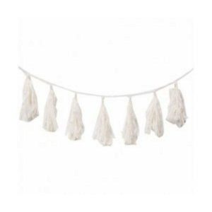 Party Garlands |  White 12 Tassel Garland – 300Cm Party Decorations Party Garlands