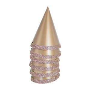 Party Hats |  6 Pack Rose Gold Party Hats Party Favors Party Hats