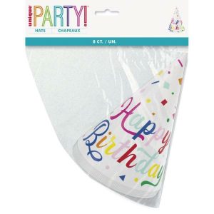 Party Hats |  8 Pack Colourful Confetti Party Hats Party Favors Party Hats