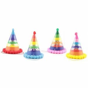 Party Hats |  Assorted Pom Pom Party Hats Party Favors Assorted