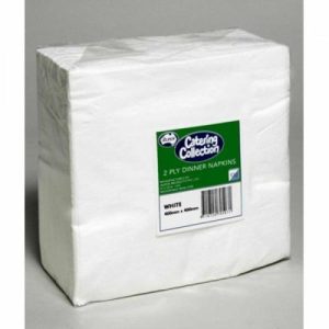 Party Napkins |  100 Pack White 2Ply Dinner Napkin – 40Cm X 40Cm Party Napkins Party Napkins