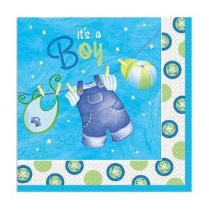 Party Napkins |  16 Pack Blue Clothesline Its A Lunch Napkins Party Napkins Party Napkins