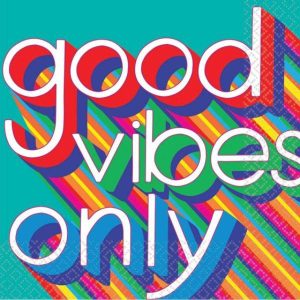 Party Napkins |  16 Pack Good Vibes 70S Lunch Napkins Party Napkins Party Napkins