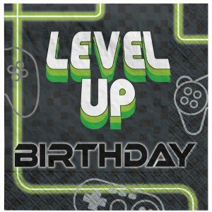 Party Napkins |  16 Pack Level Up Gaming Lunch Napkins Party Napkins Party Napkins