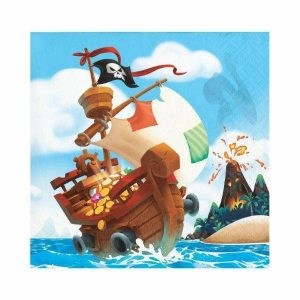 Party Napkins |  16 Pack Pirate Treasure Beverage Napkin Party Napkins Party Napkins