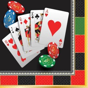 Party Napkins |  16 Pack Roll The Dice Casino Beverage Napkins Party Napkins Party Napkins