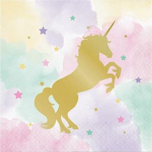 Party Napkins |  16 Pack Unicorn Sparkle Lunch Napkins – 32Cm Party Napkins Party Napkins